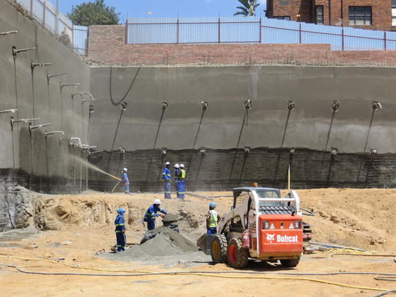 Deep basement excavation, piling and lateral support at sasol head office