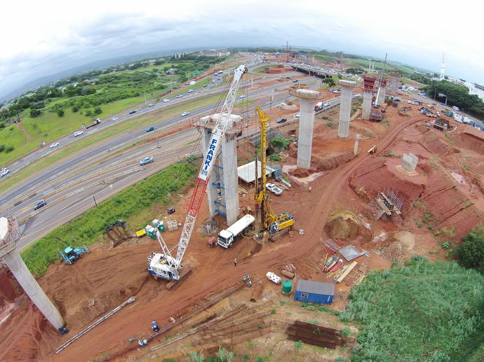 Installing bored piles, lateral support and dynamic replacement at mount edgecombe interchange