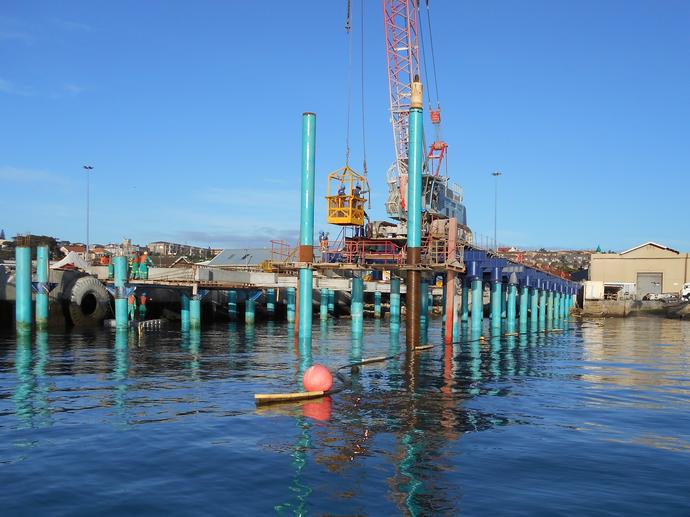 installation of rota piles at pe jetties
